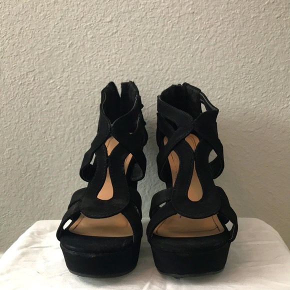 Black suade wedges - Picture 1 of 5